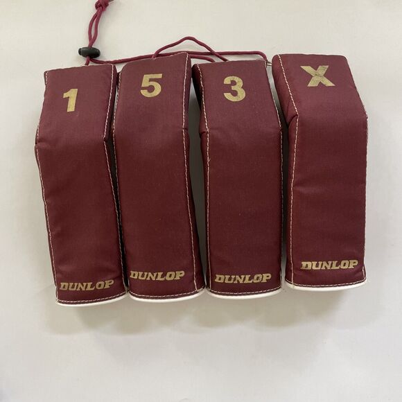 VINTAGE Dunlop Golf Driver Head Cover Set of 4 Nylon‎ RETRO Hi Tech Style - Picture 2 of 8